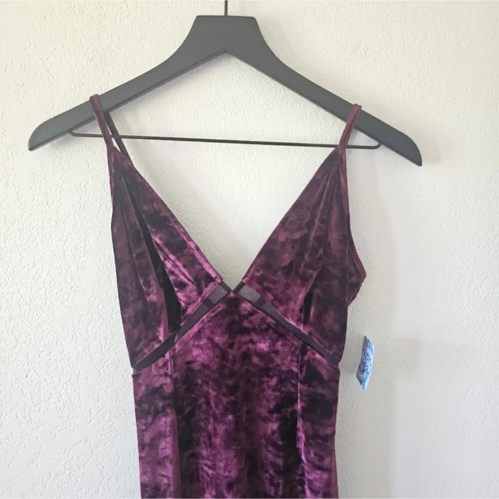 Free People Low Key Crushin Velvet Dress in Pomegranate Wine - Picture 5 of 8